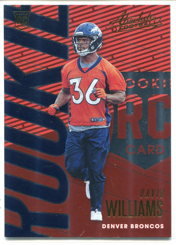 David Williams 2018 Panini Absolute Football Rookie Card