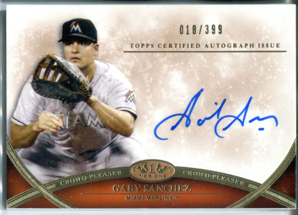Gaby Sanchez Autographed Tier One Topps Card #18/399