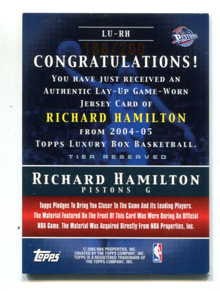 Richard Hamilton 2005 Topps Luxury Box Jersey Card #LURH 186/200