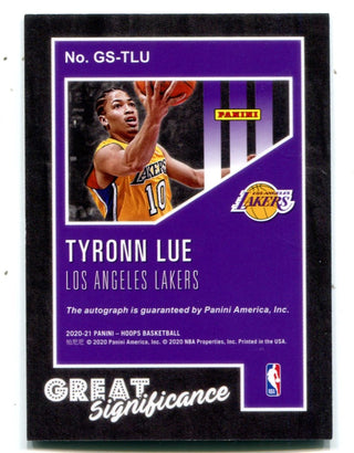Tyronn Lue 2020-21 Panini NBA Hoops Great Significance Autographed Card  #GSTLU
