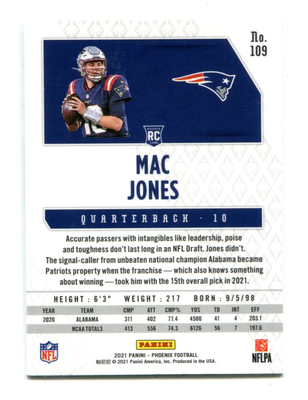 Mac Jones 2021 Panini Phoenix #109 RC