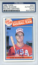 Mark McGwire Autographed 1985 Topps Rookie Card #401 (PSA)