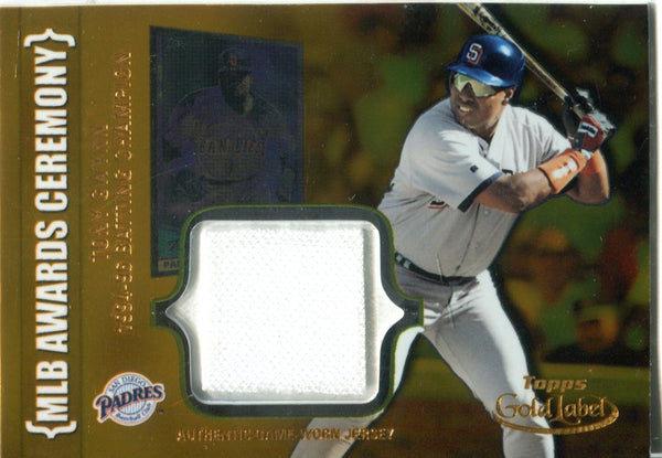 Tony Gwynn 2003 Topps Gold Label Game Worn Jersey Card