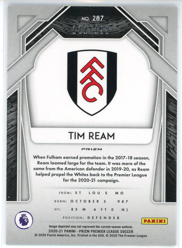 Tim Ream 2020-21 Panini Prizm Premier League Blue Prizm Card #287