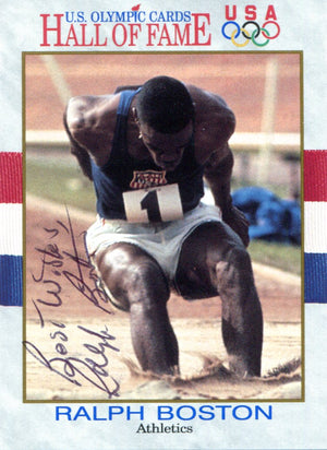 Ralph Boston Autographed 1991 Impel Olympic Hall of Fame Card