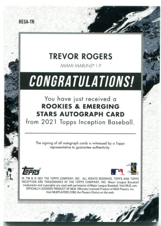 Trevor Rogers Topps Inception Rookie Auto 198/249