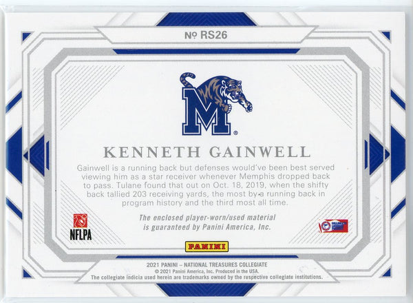 Kenneth Gainwell 2021 Panini National Treasures Collegiate Rookie Jersey Card #RS26