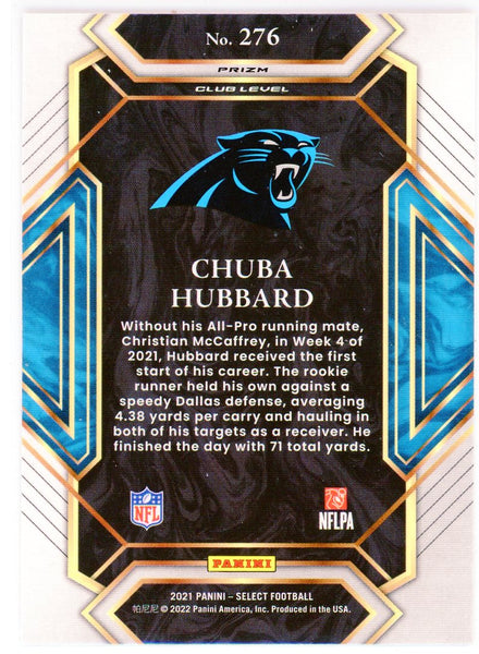 2021 Panini Chronicles Chuba Hubbard Select Panthers Rookie RC Field Level