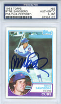 Ryne Sandberg Autographed 1983 Topps Rookie Card #83 (PSA)