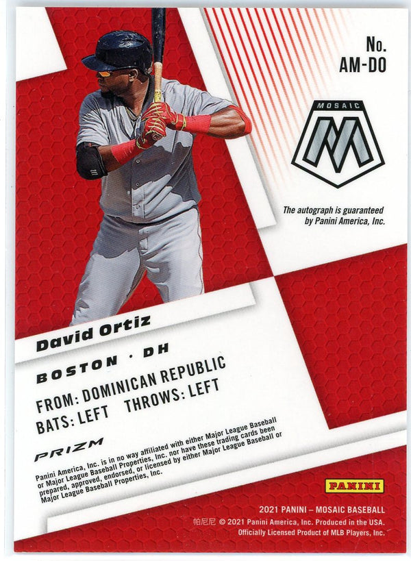 David Ortiz Autographed 2021 Panini Mosaic Card #AM-DO