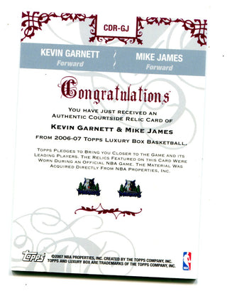 Kevin Garnett/Mike James 2006-07 Topps Luxary Jersey Card #CDRGJ /49