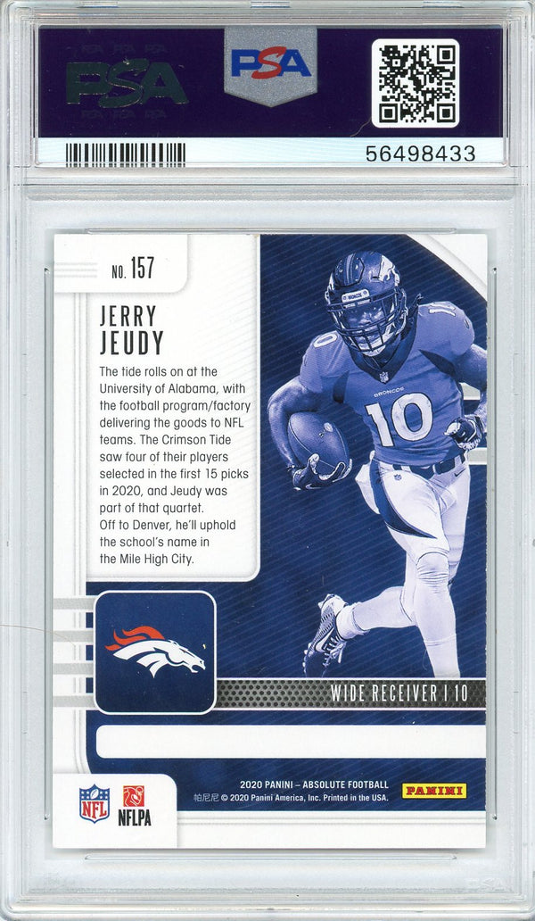 Jerry Jeudy 2020 Panini Absolute Rookie Card #157 (PSA)