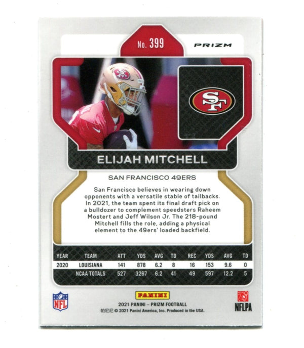 Elijah Mitchell 2021 Panini Prizm Orange Lazer #399 RC