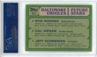 Cal RIpken Jr. Autographed 1982 Topps Rookie Card #21 (PSA)