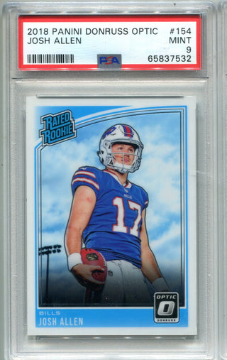 Josh Allen 2018 Panini Donruss Optic #154 PSA Mint 9 Card