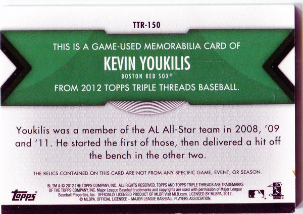 Kevin Youkilis 2012 Triple Threads Game-Used Memorabilia Card /18