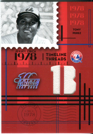 Tony Perez 2004 Donruss Game Worn Jersey Card 13/78