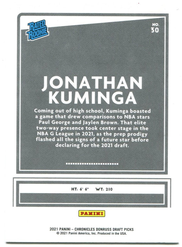 Jonathan Kuminga Panini Donruss Rated Rookie