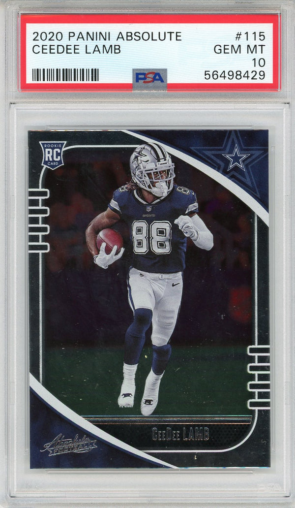 CeeDee Lamb 2020 Panini Absolute Rookie Card #115 (PSA)