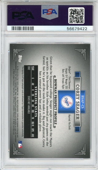 Corey Seager Autographed 2012 Bowman Sterling Card #CS (PSA 9/10)