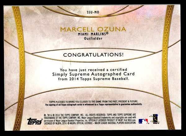 Marcell Ozuna 2014 Topps Simply Supreme Autographed Card #15/15