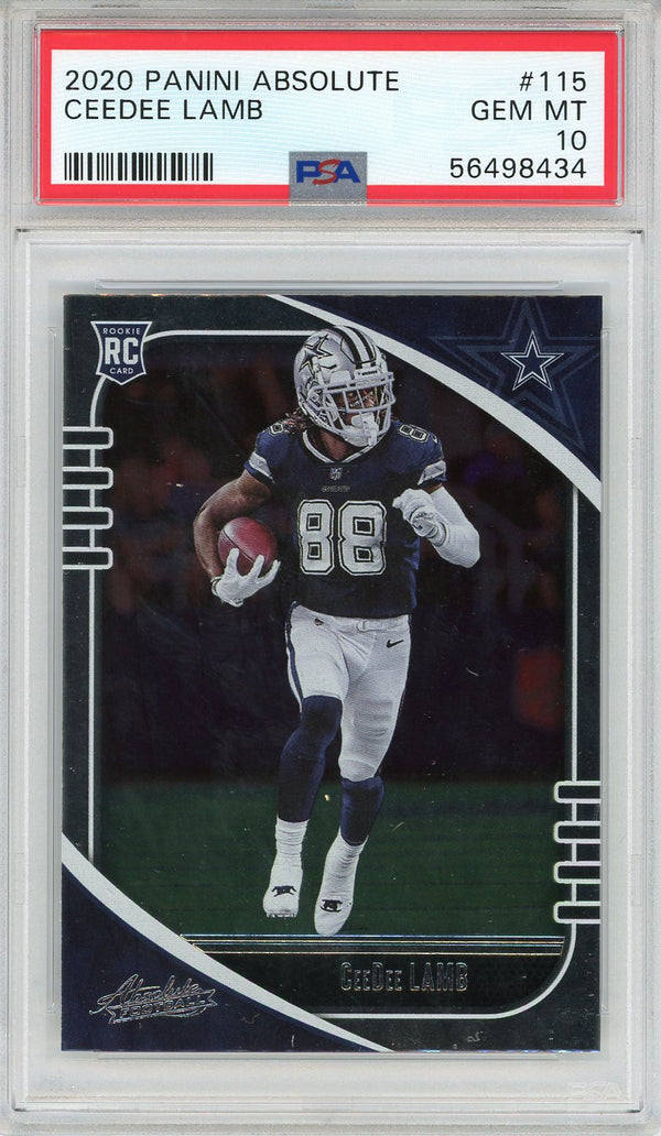 CeeDee Lamb 2020 Panini Absolute Rookie Card #115 (PSA)