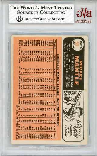 Mickey Mantle 1966 Topps Card #50 (BVG VG-EX 4.5)