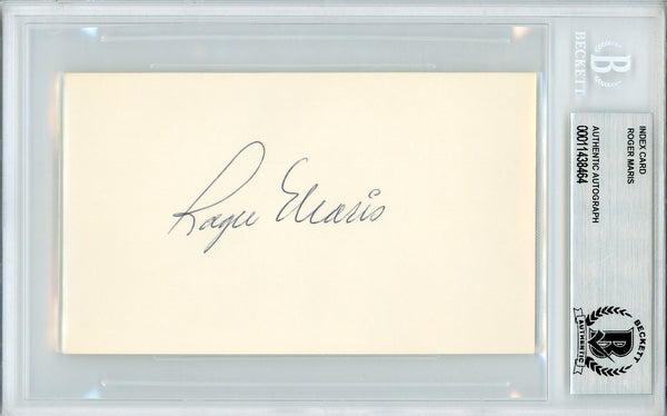 Roger Maris Autographed 3x5 Index Card (Beckett)
