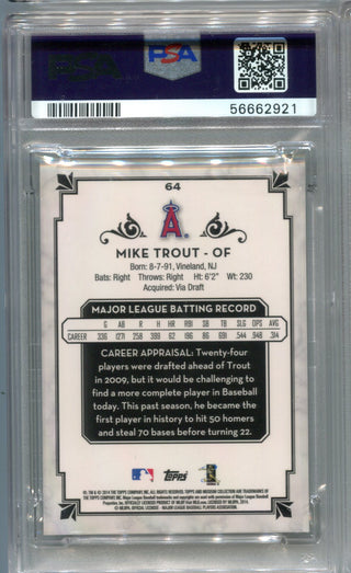Mike Trout 2014 Topps Museum Collection #64 PSA Mint 9 RC