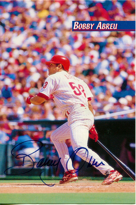 Bobby Abreau Autographed 4x6 Stats Card