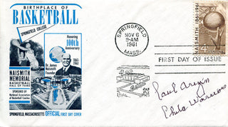 Paul Arizin Autographed Basketball Hall of Fame Envelope