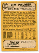 Jim Palmer 1968 Topps Card #575