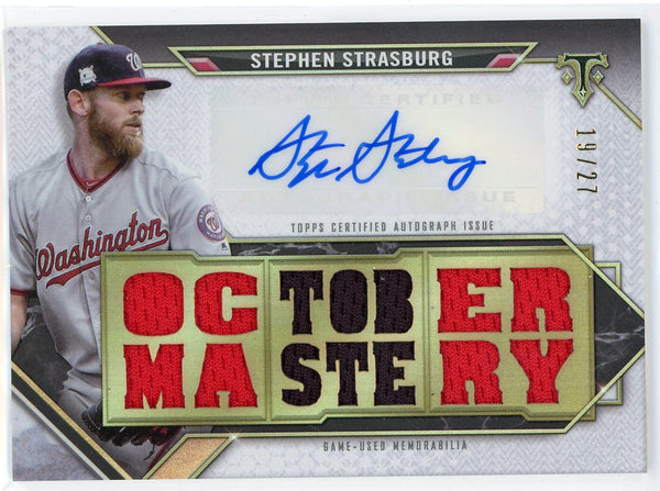 Stephen Strasburg Autographed 2021 Topps Triple Threads Jersey Card #TTAR-SST3