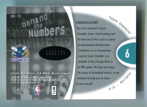 Tyson Chandler 2007 Upper Deck Fleer Ex Behind The Numbers #BNTC Jersey Card /199
