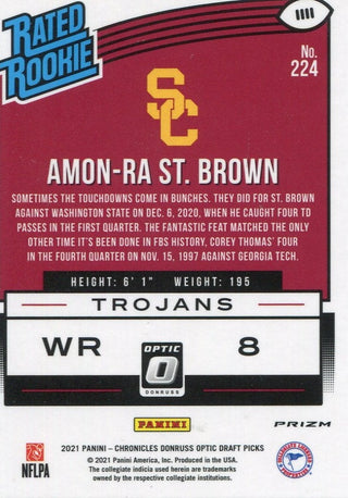 Amon-ra St. Brown 2021 Donruss Optic Rated Rookie Card