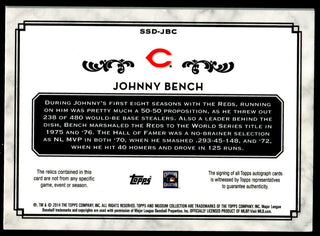 Johnny Bench Autographed 2014 Museum Collection Game-Used Memorabilia Card #19/99