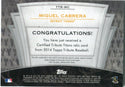 Miguel Cabrera 2014 Topps Tribute Bat Card /50