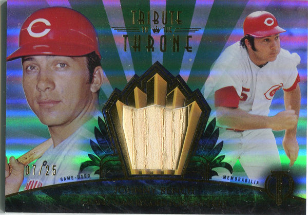 Johnny Bench 2014 Topps Tribute Game Used Bat Card /25