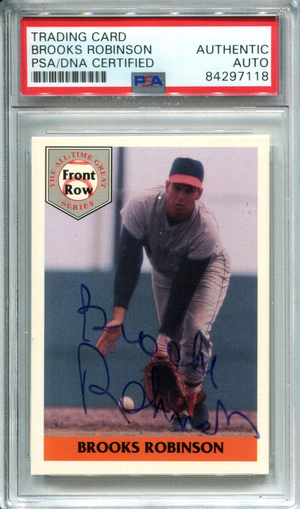 Brooks Robinson Autographed 1992 Front Row Card (PSA)