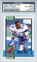 Emmitt Smith Autographed 1990 Topps Traded Rookie Card #27T (PSA)