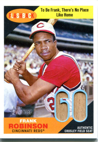 Frank Robinson Topps Card- Authentic Piece of  a Crosley Field Seat