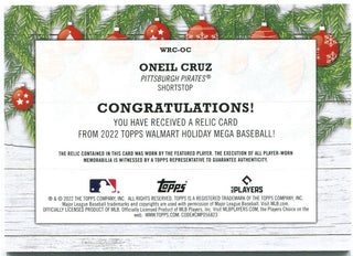 Oneil Cruz Topps Holiday Mega Box Jersey Rookie Card