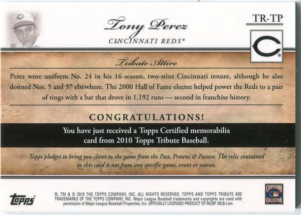 Tony Perez 2010 Topps Tribute Bat Card /50
