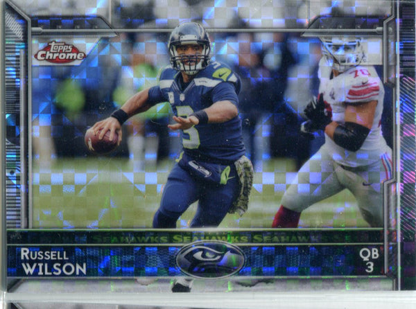 Russell Wilson 2015 Topps Chrome X Refractor Unsigned Card