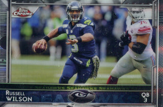 Russell Wilson 2015 Topps Chrome Refractor Unsigned Card