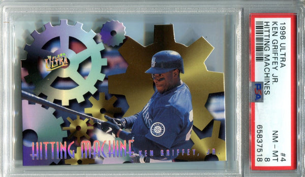 Ken Griffey Jr. 1996 Fleer Ultra Hitting Machines #4 PSA NM-MT 8 Card