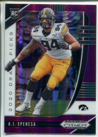 A.J. Epenesa 2020 Prizm Draft Picks Purple Rookie Card