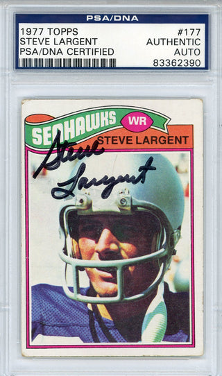 Steve Largent Autographed 1977 Topps Card #177 (PSA)