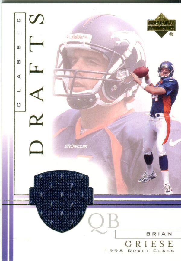 Brian Griese 2001 Upper Deck Game Worn Jersey Card