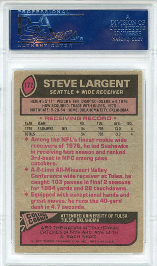 Steve Largent Autographed 1977 Topps Card #177 (PSA)